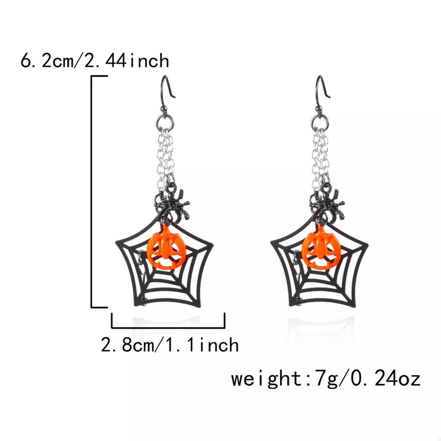 edgy earrings in orange with null