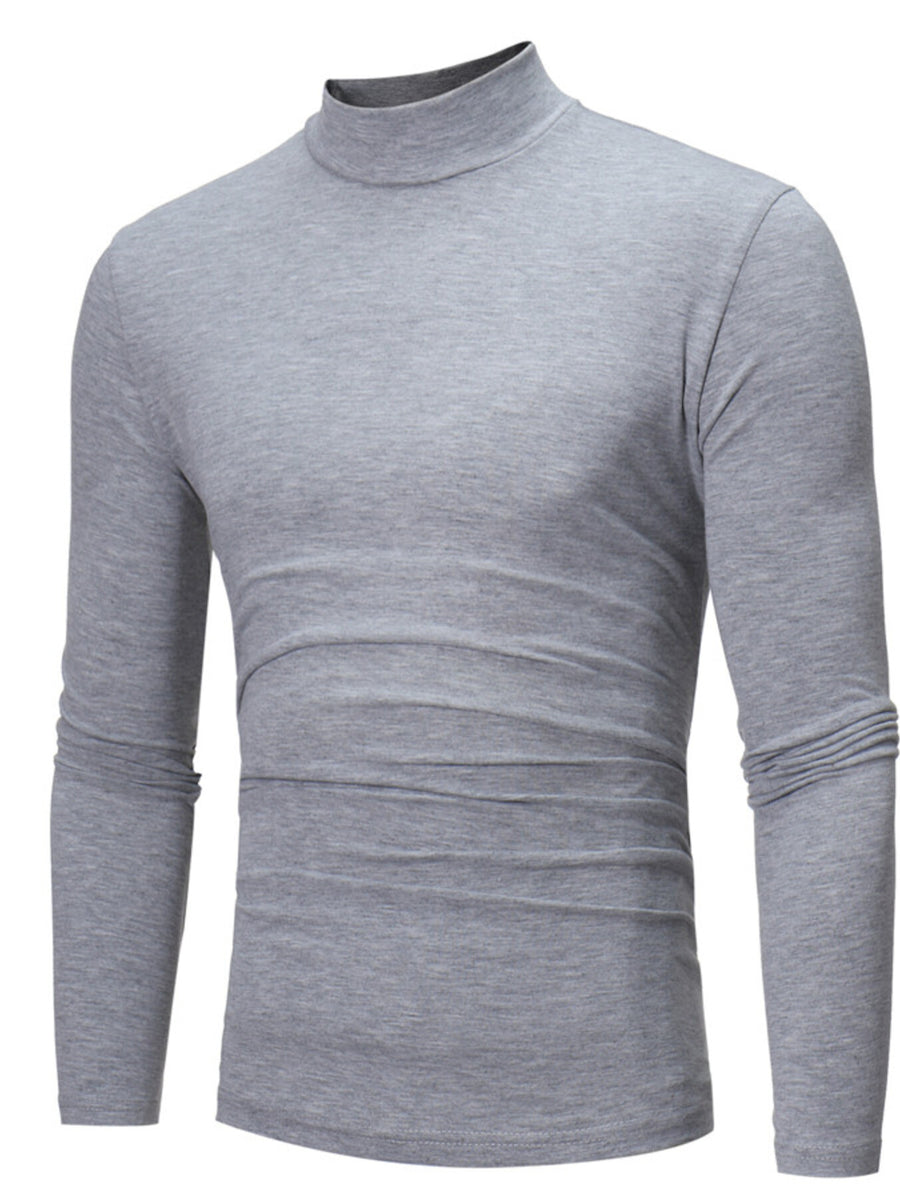 minimalist t-shirt in Black with mock neck
