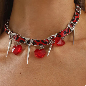 Alloy, Silver-plated, Glass, leather Care instructions: Avoid wearing during exe necklace in black with fitted silhouette