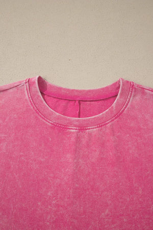 Solid Color Cotton Mineral Washed Oversize Tee option 9