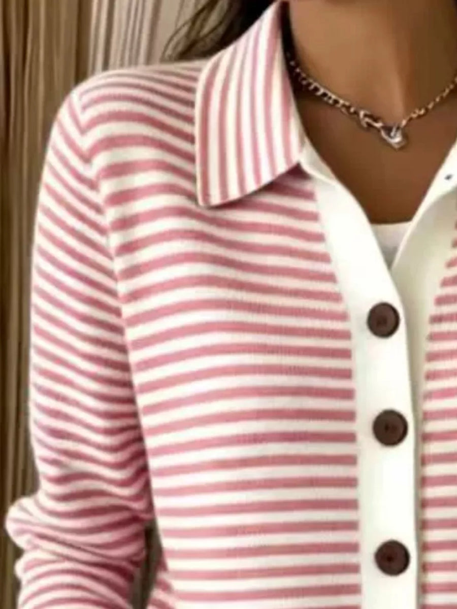 cardigan in ivory with buttoned and hip-length