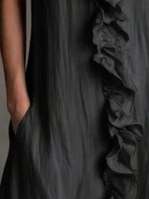 Black midi dress with midi and pullover