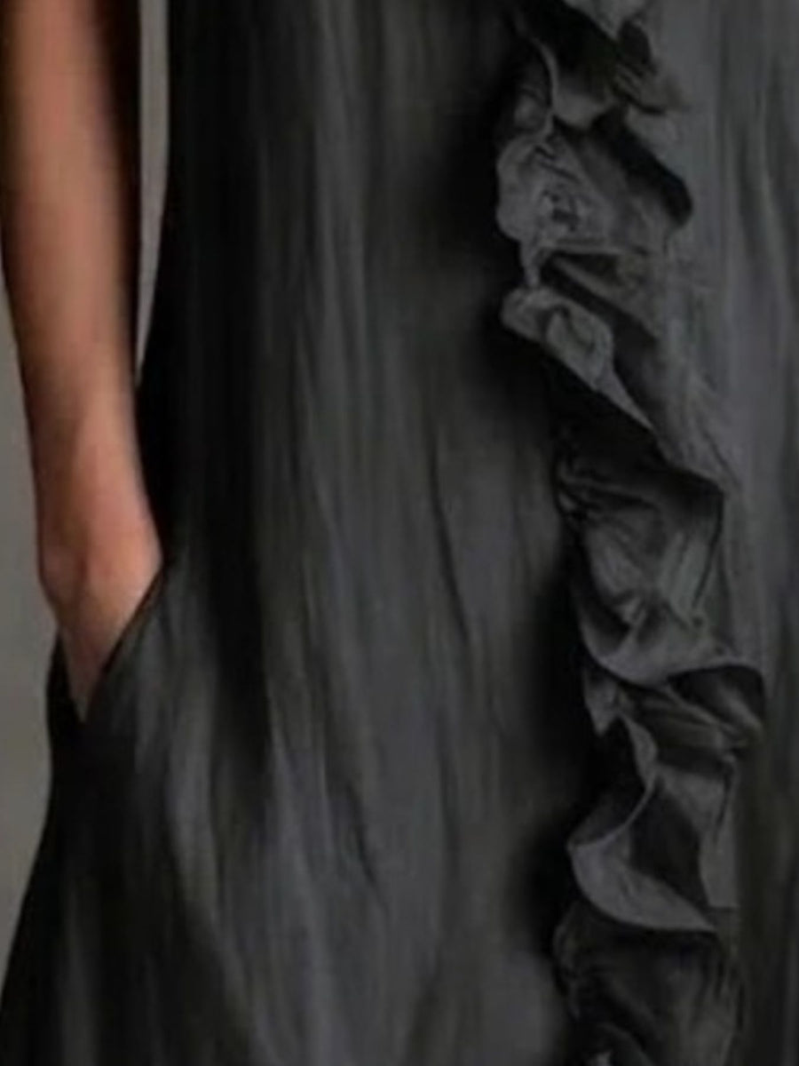 Black midi dress with midi and pullover