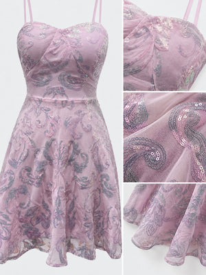 mini dress in Rose Pink with sequin and mini