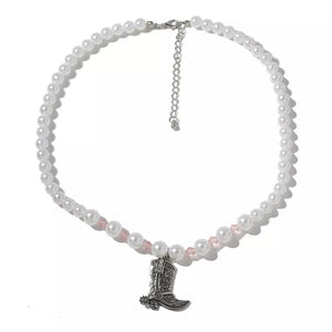 Silver necklace with collar and lobster clasp