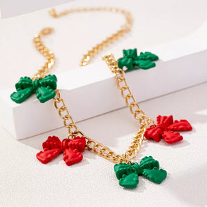 Golden necklace with choker and hook-and-eye