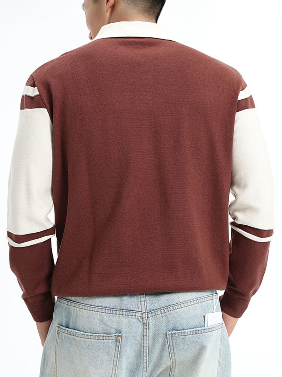 cream pullover sweater featuring plus-size and color-block, striped