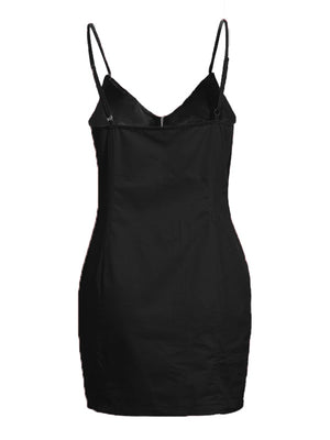 Full Zip-Front Bodycon Mini Dress Plus Size in Red with zipper