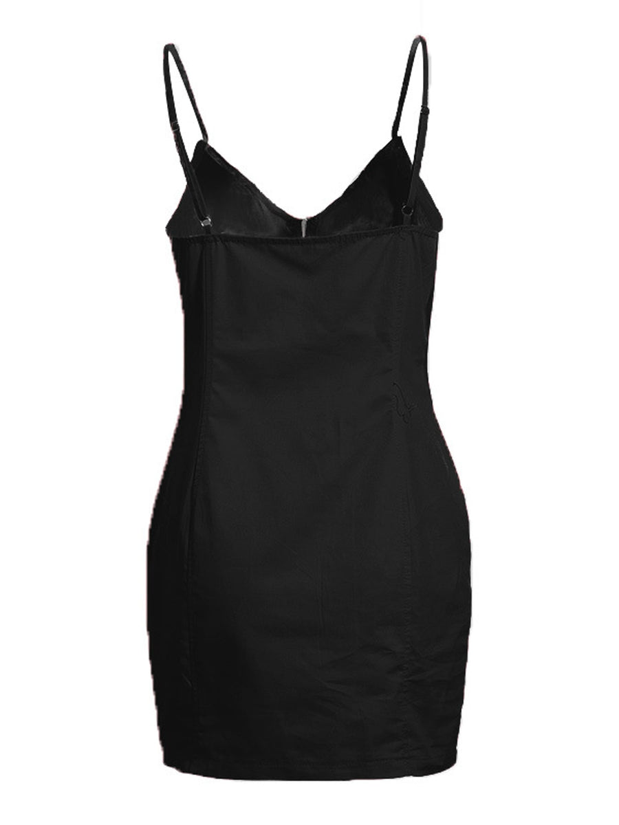 Full Zip-Front Bodycon Mini Dress Plus Size in Red with zipper