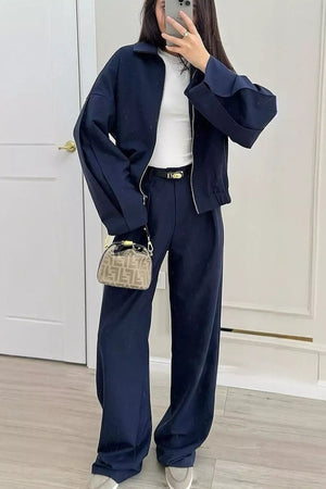 matching set in Taupe with two-piece set and waist-length
