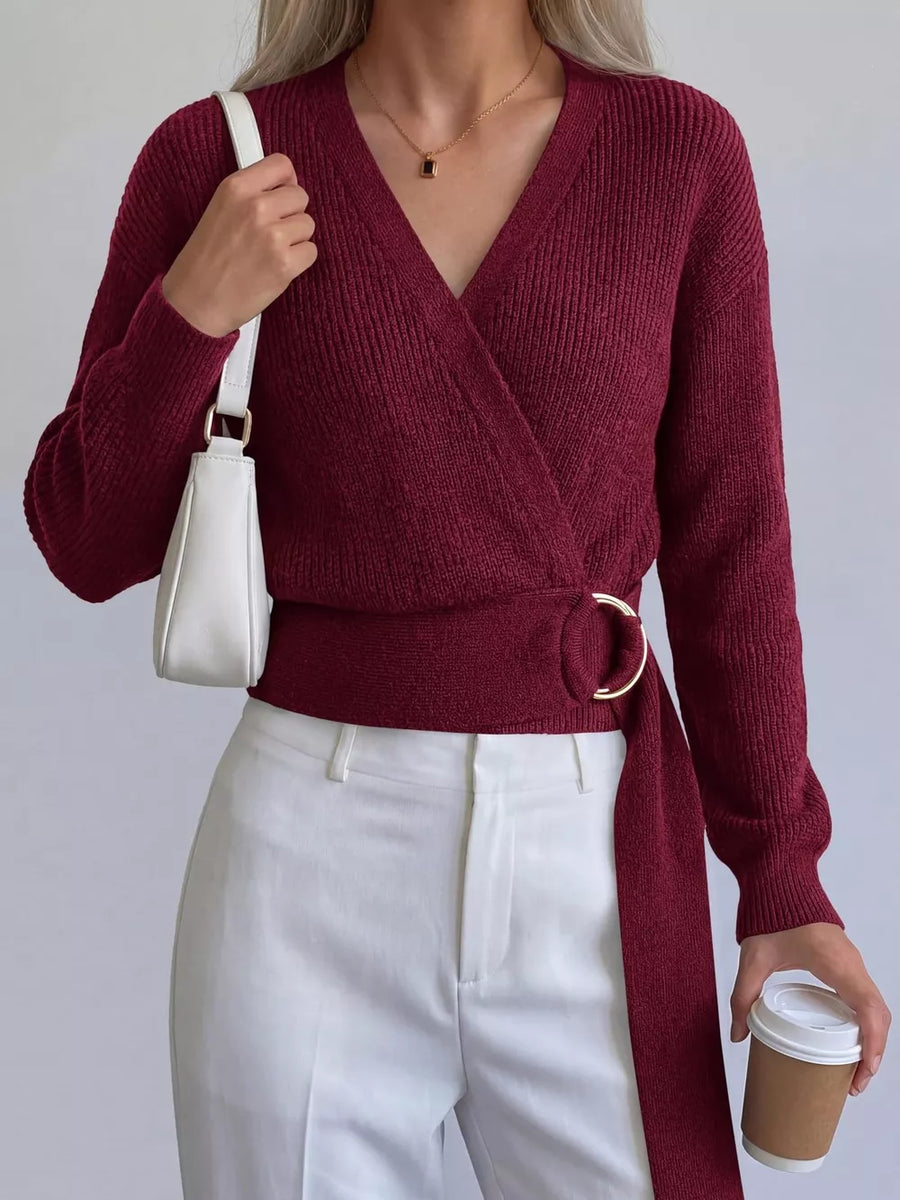 wrap sweater in Black