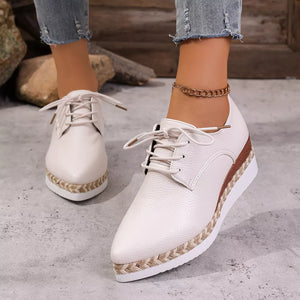 Point Toe Lace Up Sneakers in black with point toe