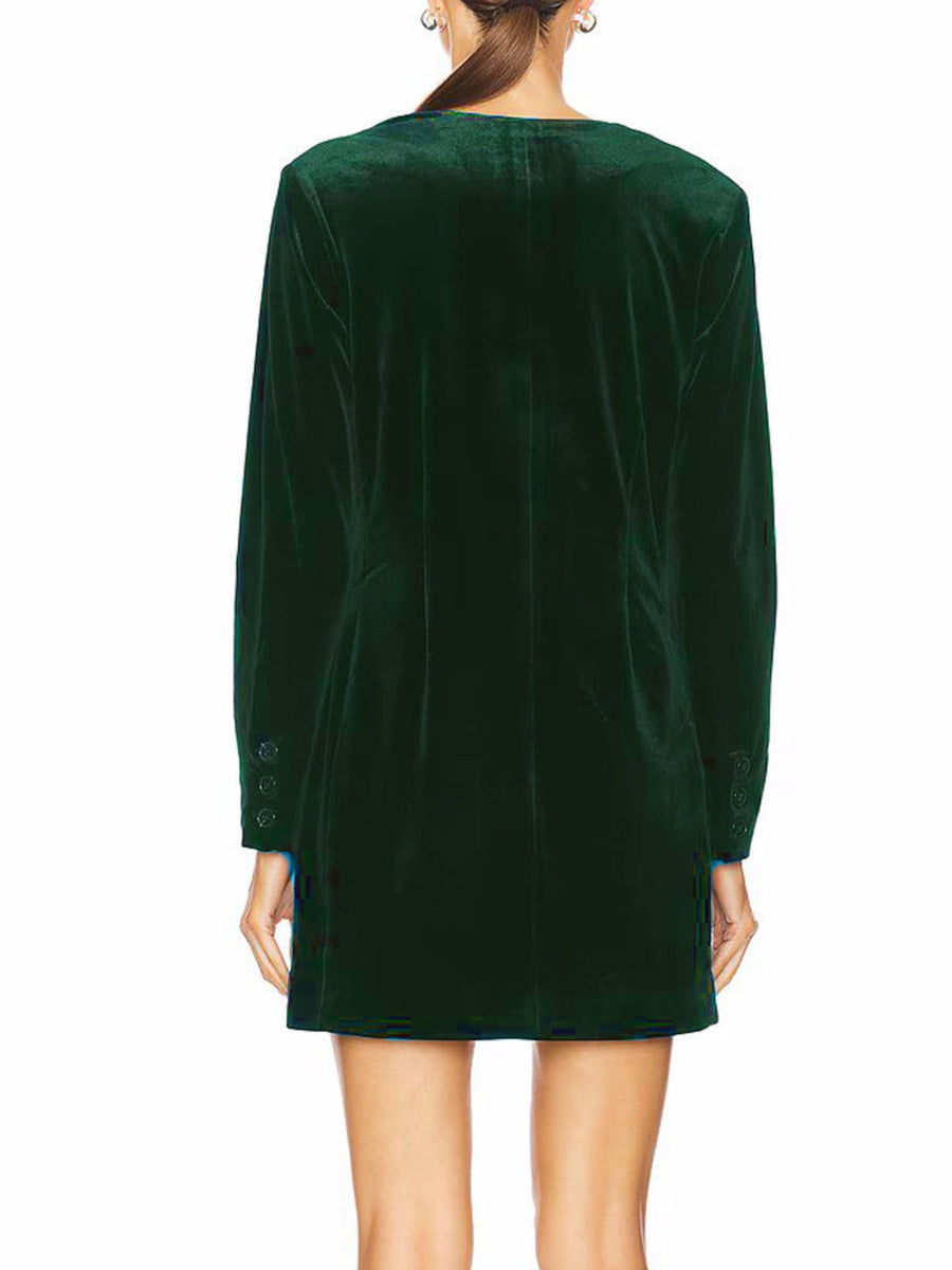 Black mini dress with mini and button-front