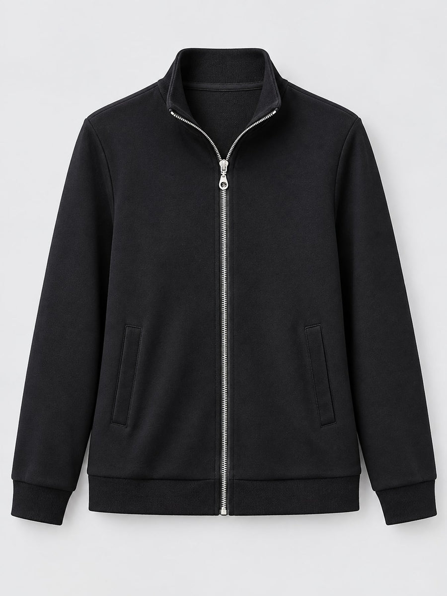 White regular sweatshirt with mock neck