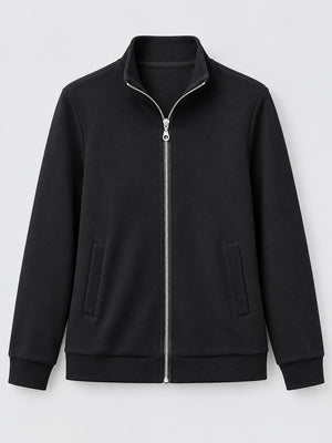 White regular sweatshirt with mock neck