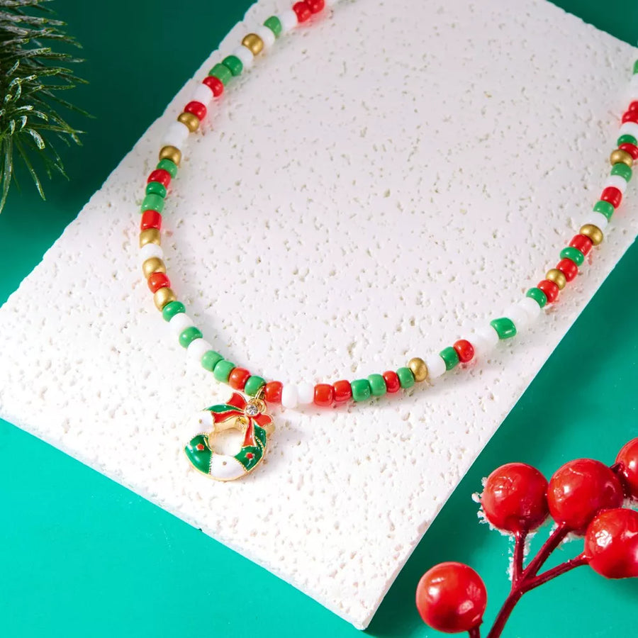 necklace in Christmas Tree with beaded and short