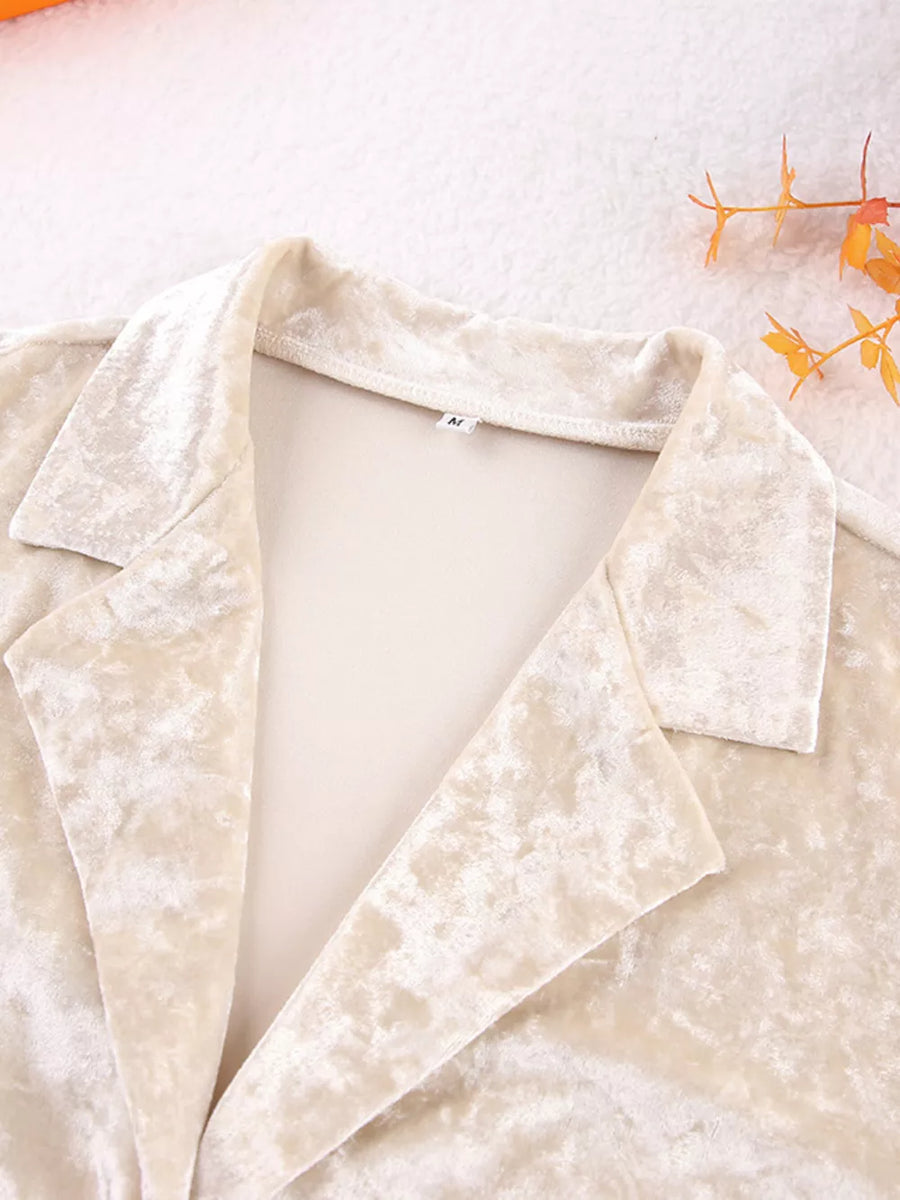 ivory relaxed lounge set with notch lapel