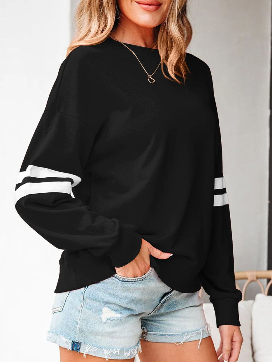 sweatshirt in Orange with dropped shoulder and hip-length