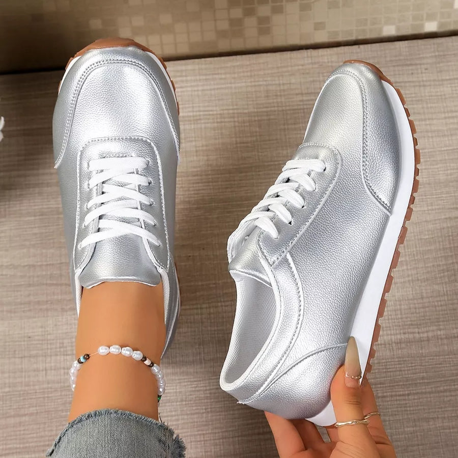 sneakers in Gold with round toe and not applicable