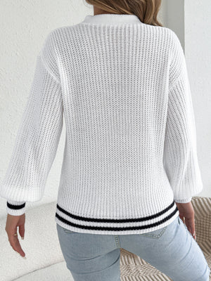 Burgundy pullover sweater with hip-length and pullover