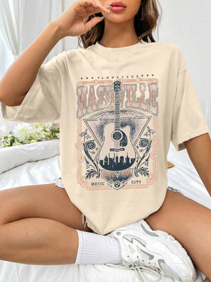 Nashville graphic oversized tee in Blush Pink