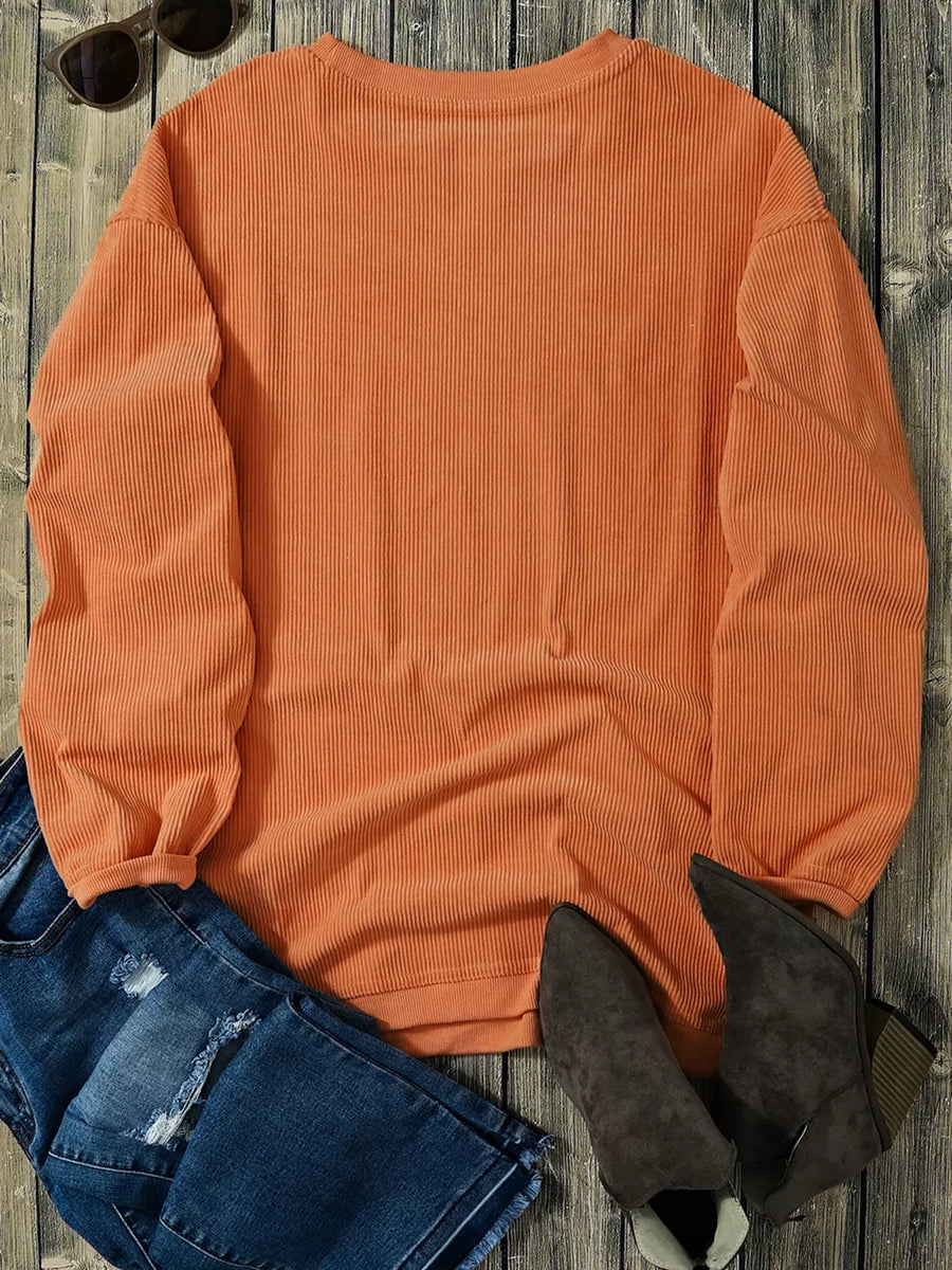 retro sweatshirt in golden yellow with crew neck