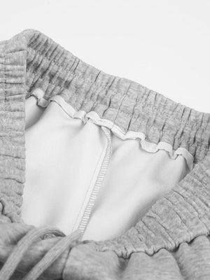 Light Gray sweatpants with full-length and drawstring, elastic