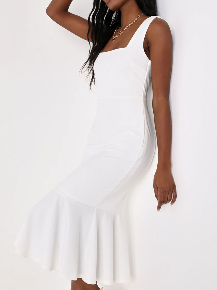 White midi dress
