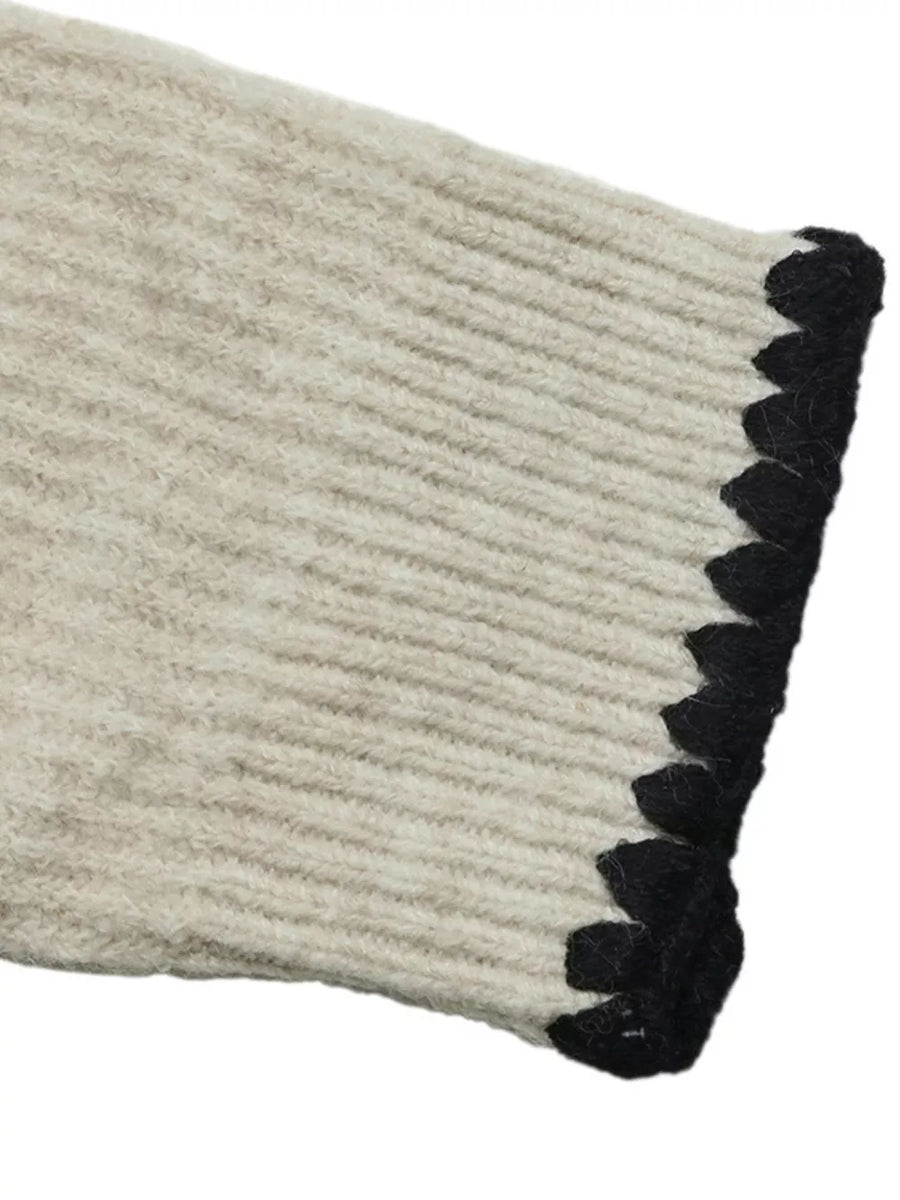 cream relaxed pullover sweater with collared