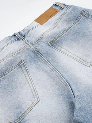 jeans in Blue with distressed and capri