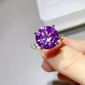 925 sterling silver,Moissanite Carat weight: 10ct Care instructions: Avoid weari ring in Mauve with jewelry silhouette