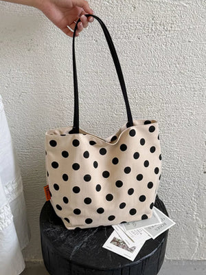 Polka Dot Shoulder Bag in Cream