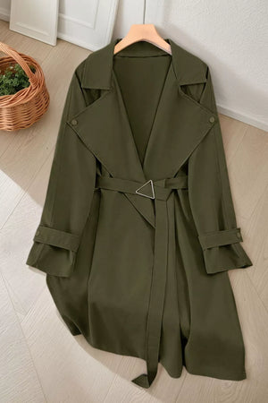 classic trench coat in camel with notch lapel