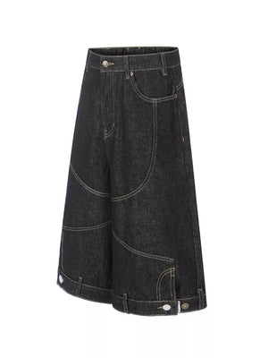 75 capris in Black with wide-leg silhouette