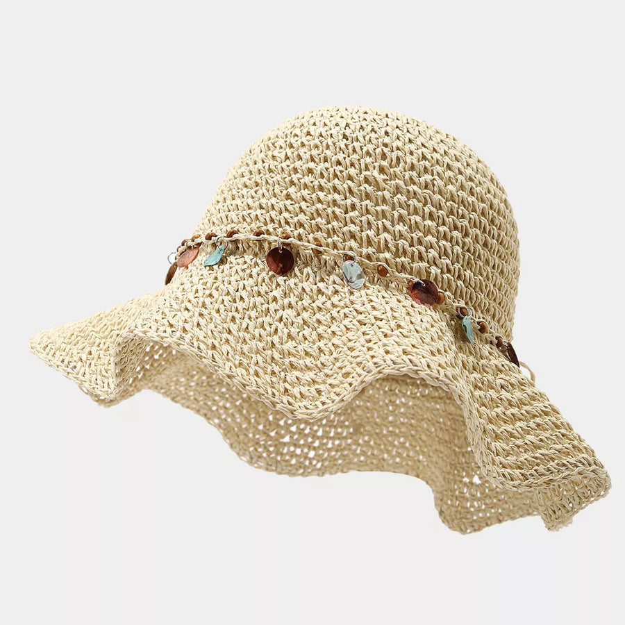Straw Woven Sun Hat in Beige