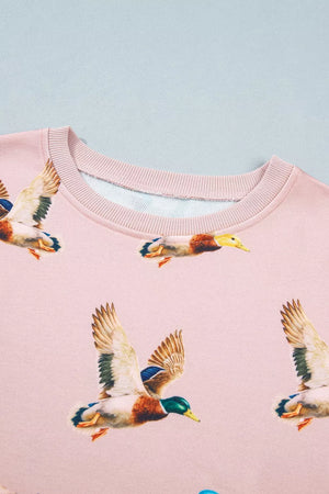 artsy sweatshirt in brown with crew neck