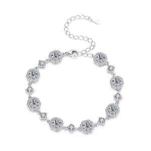 bracelet in Silver with geometric and moissanite stones