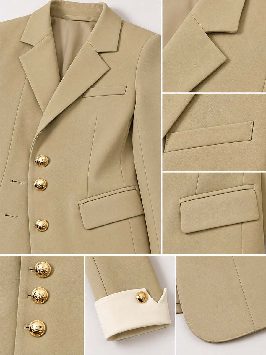 classic blazer in Mustard Yellow with notch lapel