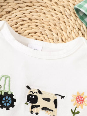 Children's Long Sleeve Bodysuit And Pants Set With Hat in White