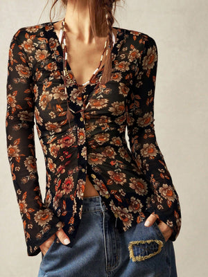 100% polyester Care instructions: Machine wash cold blouse in pink with fitted silhouette