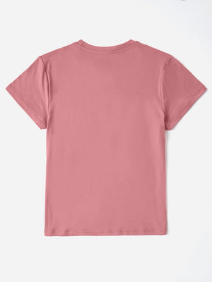 Dusty pink t-shirt with textured finish and crew neck.