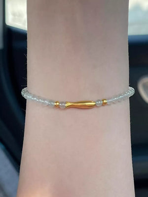 18K Gold-Plated,Alloy,glass Care instructions: 1 bracelet in gold with regular silhouette
