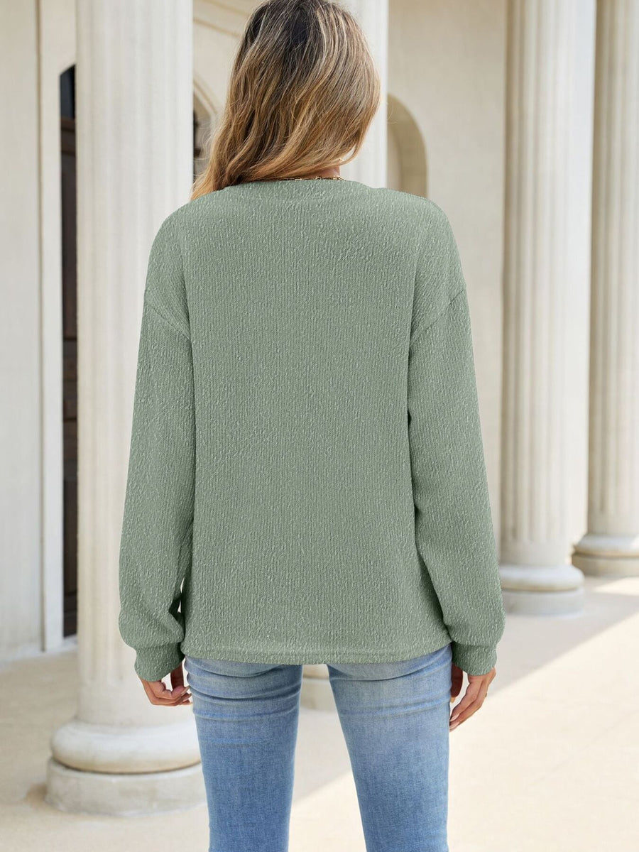 classic sweatshirt in Green with henley