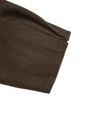 dark brown relaxed trucker jacket with collared
