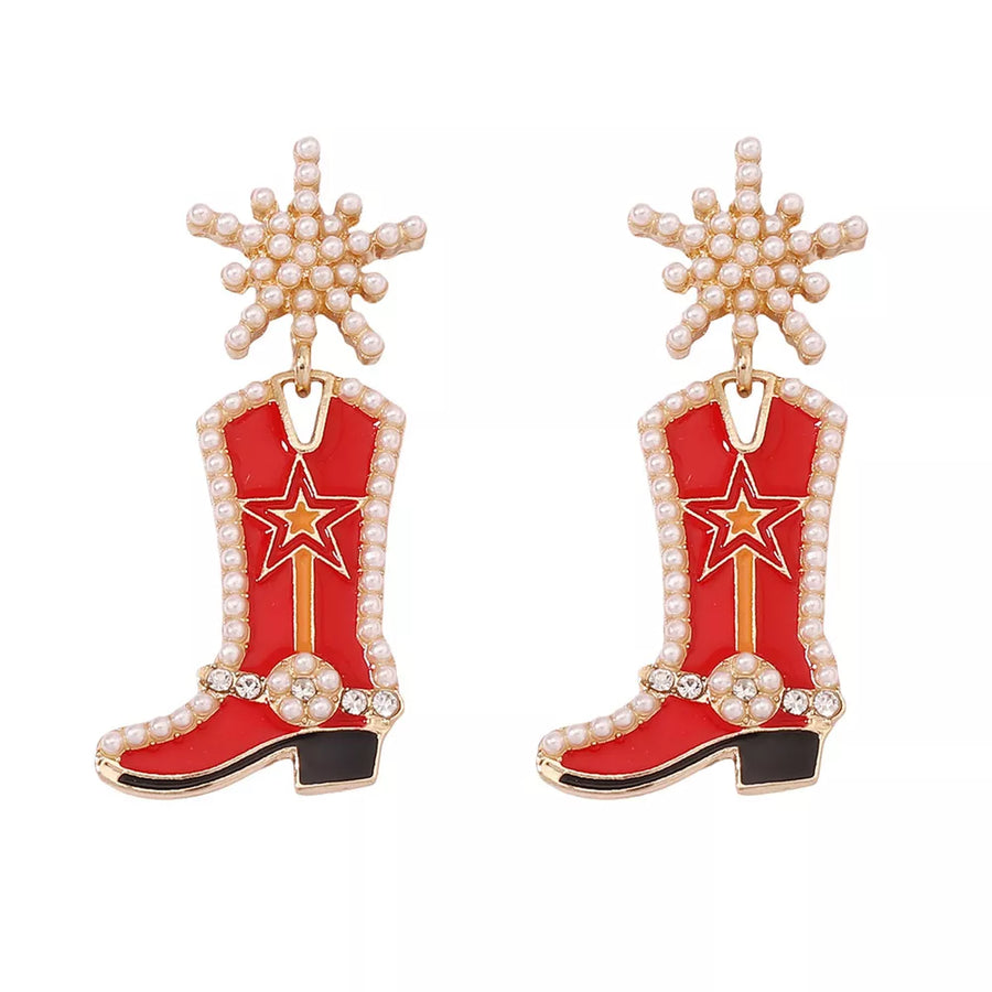 earrings in Red with dangle and dangle