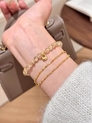 18K Gold-Plated, Crystal, Alloy Care instructions: Avoid wearing during exercise bracelet in clear with beaded strand