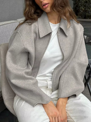 Brown relaxed jacket with collared
