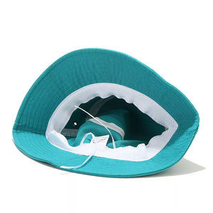 Wide Brim Bucket Hat in Light Blue with wide brim
