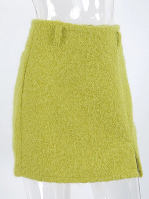 Yellow-Green mini skirt