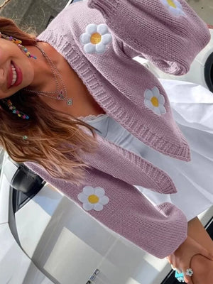 cardigan featuring floral in Strawberry with 100% polyester Care instructions: Machine wash cold texture